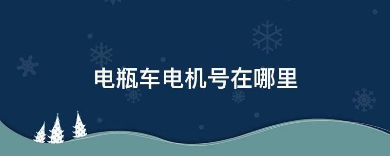 电瓶车电机号在哪里（电瓶车电机号在哪里怎么看）