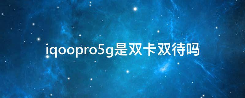 iqoopro5g是双卡双待吗（iqoo5g是不是双卡双待）