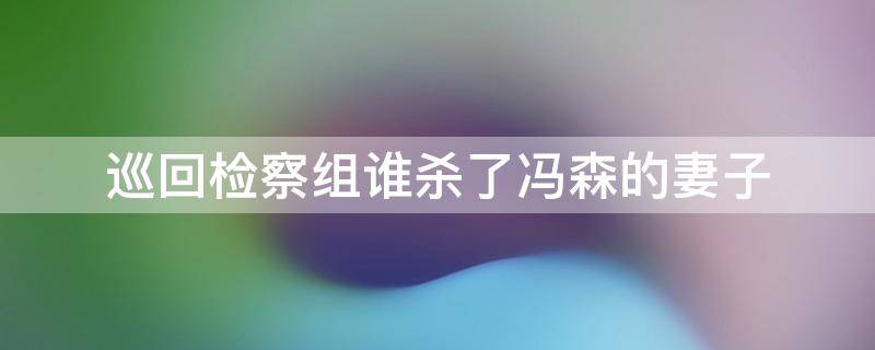 巡回检察组谁杀了冯森的妻子 巡回检察组冯森妻子为什么死