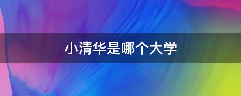 小清华是哪个大学 山东小清华是哪个大学