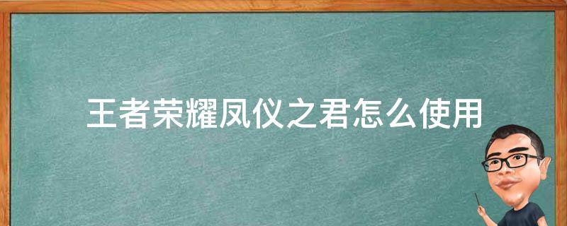 王者荣耀凤仪之君怎么使用（《王者荣耀》凤仪之诏攻略）