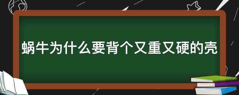 蜗牛为什么要背个又重又硬的壳（蜗牛为什么背着硬壳）