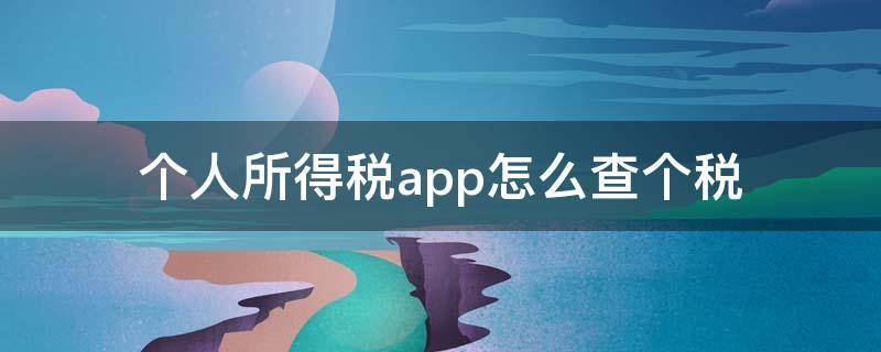 个人所得税app怎么查个税 个人所得税app怎么查个税密码