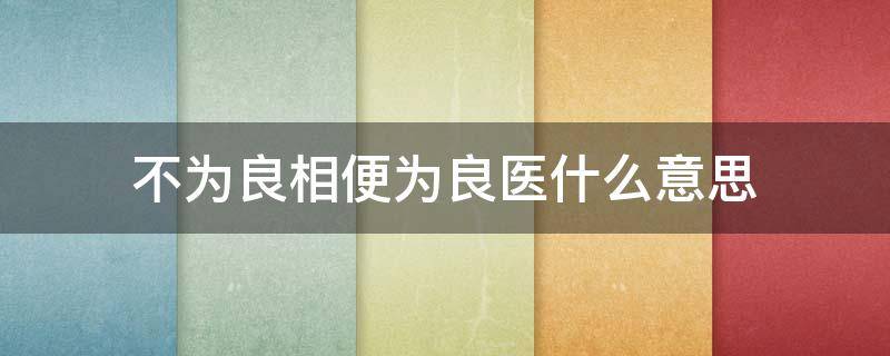 不为良相便为良医什么意思 不为良相 便为良医下一句