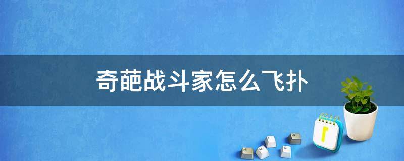 奇葩战斗家怎么飞扑 奇葩战斗家怎么飞扑视频