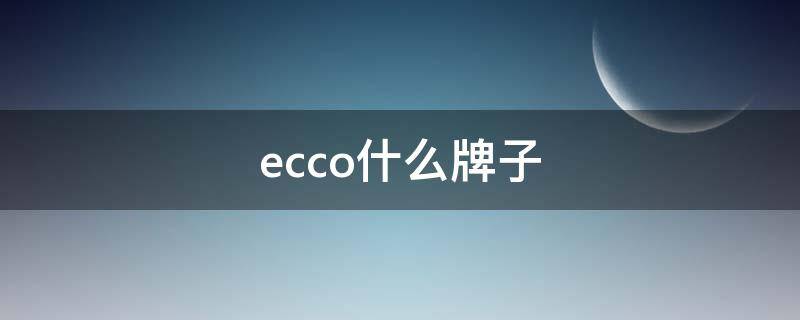 ecco什么牌子 ecco什么牌子是哪个国家的