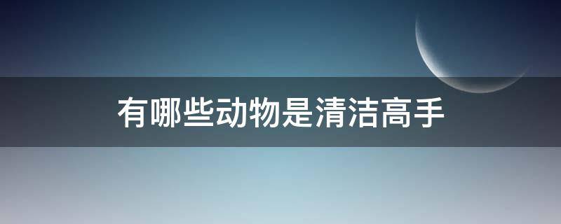 有哪些动物是清洁高手（哪些小动物是清洁高手）