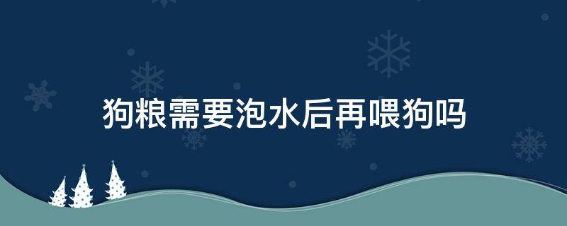 狗粮需要泡水后再喂狗吗（喂狗粮需要用水泡吗）