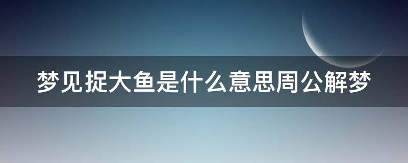 梦见捉大鱼是什么意思周公解梦 梦见捉大鱼是什么意思周公解梦