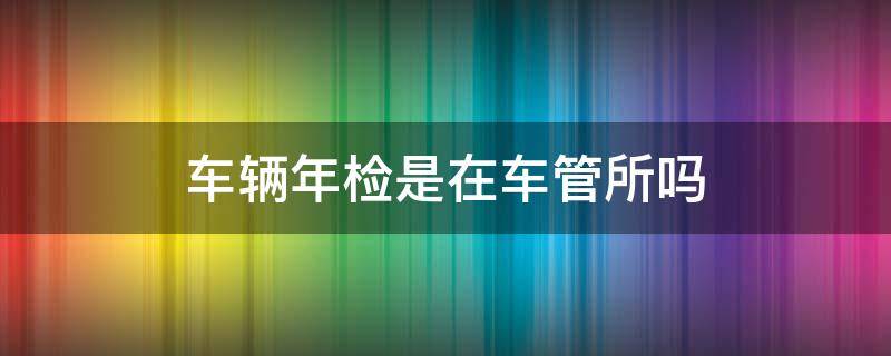 车辆年检是在车管所吗 车辆年检是在车管所吗?