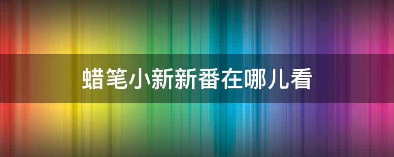 蜡笔小新新番在哪儿看 蜡笔小新新番怎么看