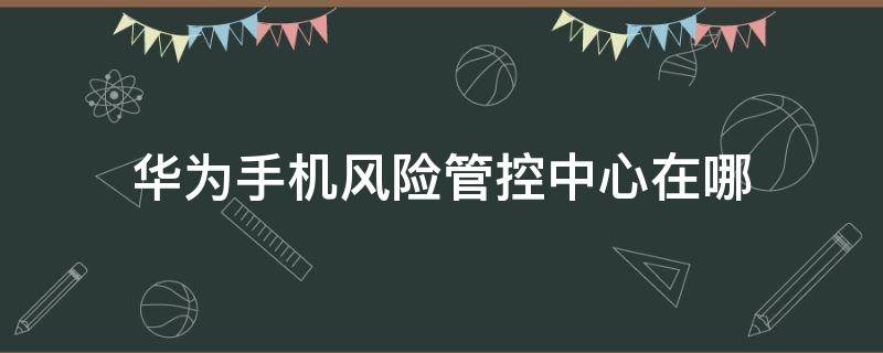 华为手机风险管控中心在哪 华为手机风险管控中心在哪里设置