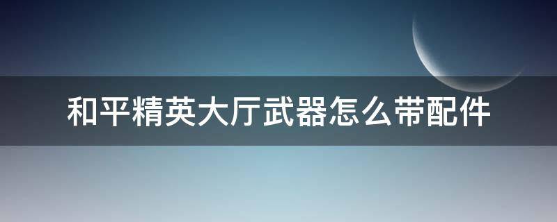 和平精英大厅武器怎么带配件（和平精英升级枪如何在大厅中战士配件）