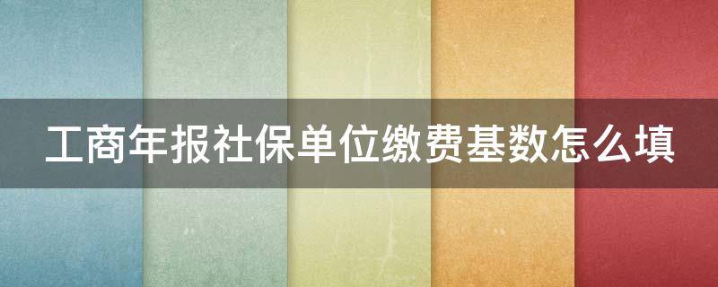 工商年报社保单位缴费基数怎么填（工商年报社保单位缴费基数怎么填报）