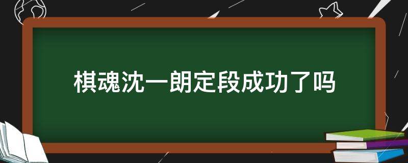 棋魂沈一朗定段成功了吗 棋魂沈一朗定段了吗