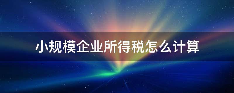 小规模企业所得税怎么计算 2022年小规模企业所得税怎么计算