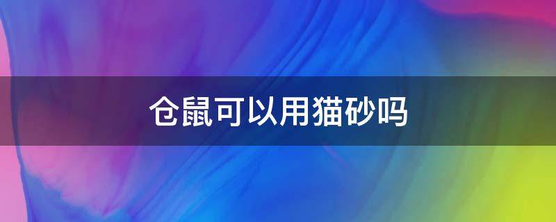 仓鼠可以用猫砂吗（仓鼠可以用猫砂吗拉屎吗?）