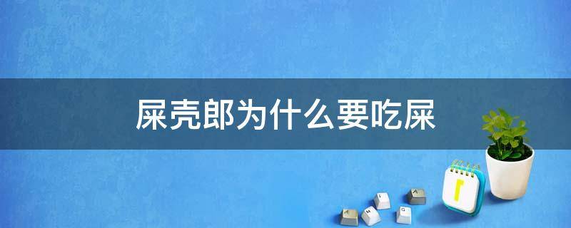 屎壳郎为什么要吃屎 屎壳郎为什么要吃屎而又为屎美食