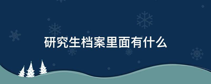 研究生档案里面有什么（研究生档案里都有什么）