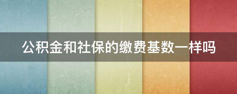 公积金和社保的缴费基数一样吗 工资5000公积金交多少