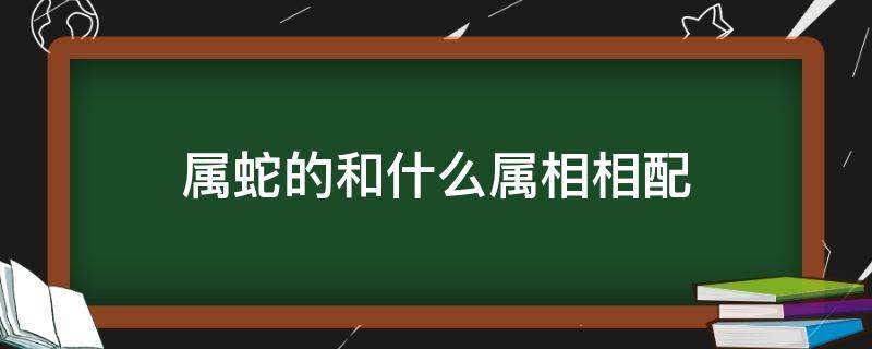 属蛇的和什么属相相配（属蛇的与属什么的相配）