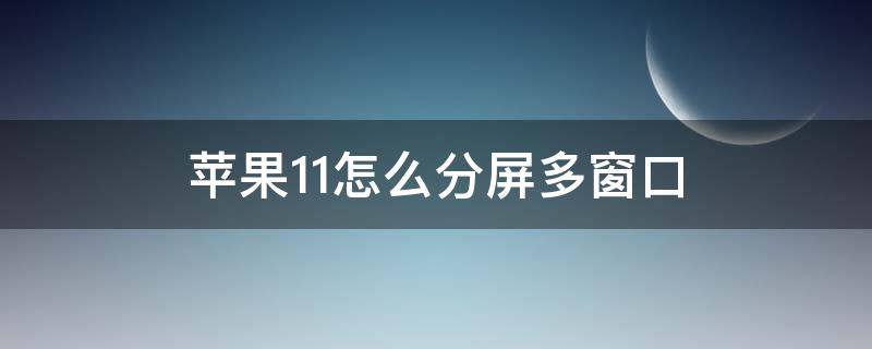 苹果11怎么分屏多窗口 iphone12多窗口分屏