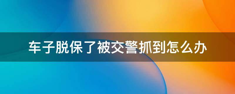 车子脱保了被交警抓到怎么办（车子脱保了被交警抓到怎么办,车子不要了,罚款还要交吗）