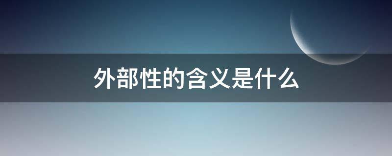 外部性的含义是什么（外部性指的是什么）