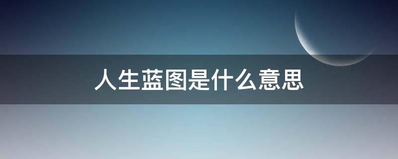 人生蓝图是什么意思（人生蓝图是什么短语）