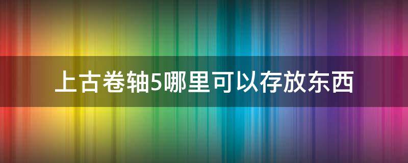 上古卷轴5哪里可以存放东西 上古卷轴5怎么存放