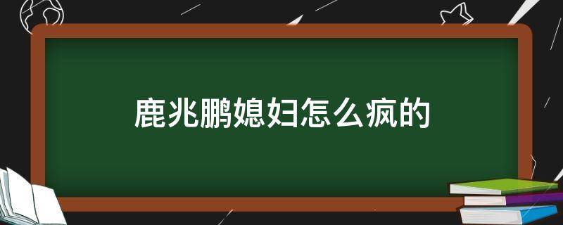 鹿兆鹏媳妇怎么疯的（鹿兆鹏结婚了吗）