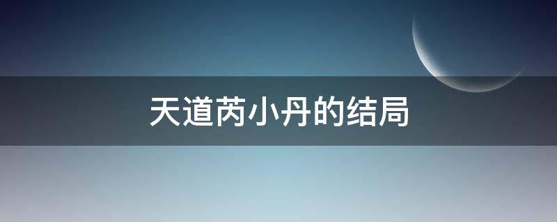 天道芮小丹的结局 天道里的芮小丹最后为什么一个人去