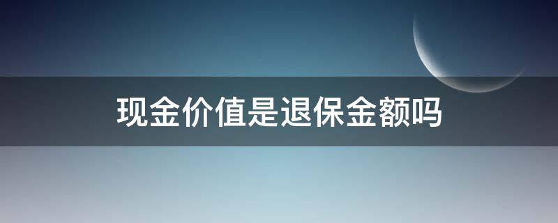 现金价值是退保金额吗 现金价值等于退保金额