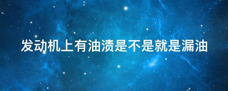 发动机上有油渍是不是就是漏油 发动机上面有油渍是不是就是漏油