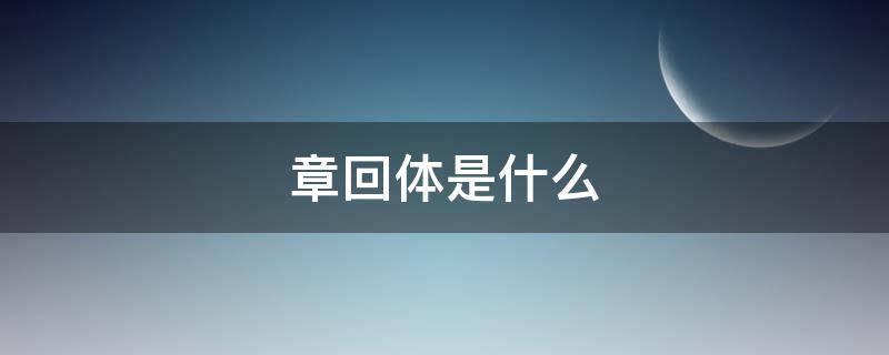 章回体是什么（章回体是什么体裁）