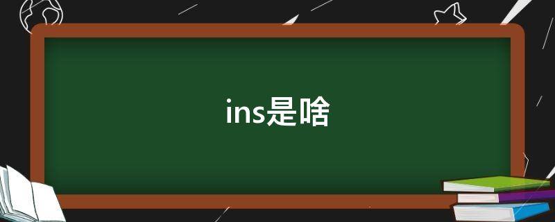 ins是啥（ins是啥意思网络用语）