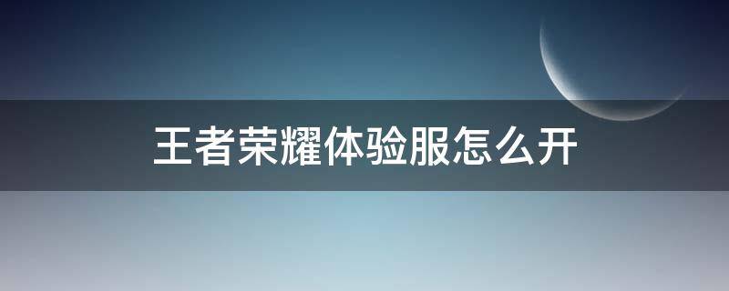 王者荣耀体验服怎么开（王者荣耀体验服怎么开小号）