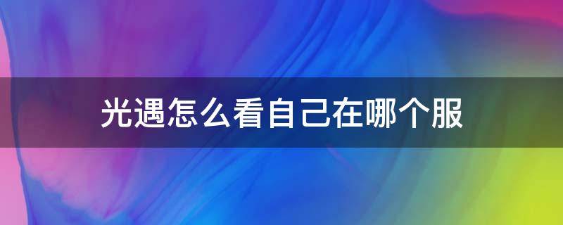 光遇怎么看自己在哪个服 光遇怎么知道自己是哪个服的