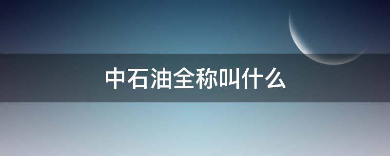 中石油全称叫什么 中石油又叫什么