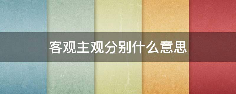 客观主观分别什么意思（客观和主观是什么意思啊）