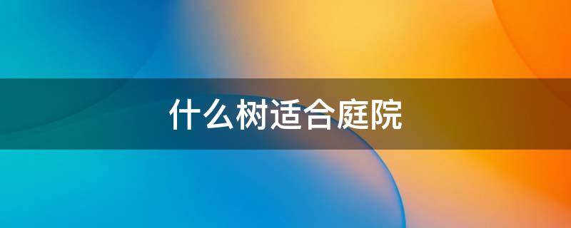 什么树适合庭院（什么树适合庭院遮阴）