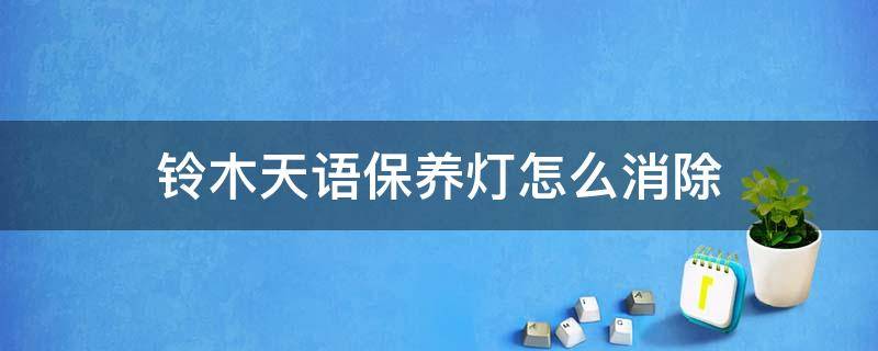 铃木天语保养灯怎么消除 铃木天语保养灯消除方法
