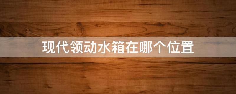 现代领动水箱在哪个位置 领动汽车水箱在什么位置