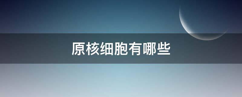 原核细胞有哪些 常见的真核细胞和原核细胞有哪些