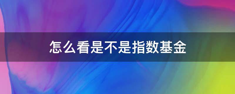 怎么看是不是指数基金（基金怎么看是不是指数基金）