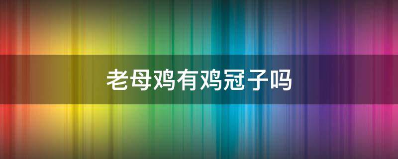 老母鸡有鸡冠子吗（老母鸡怎么会有鸡冠）
