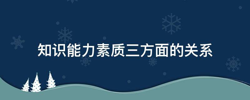 知识能力素质三方面的关系（知识能力素质三方面的关系1000字）
