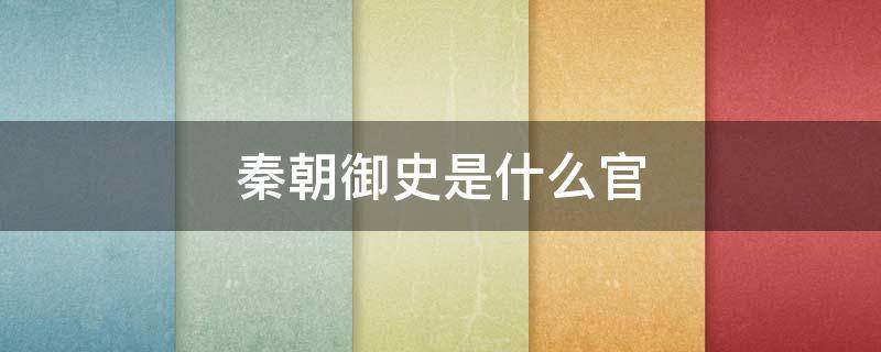 秦朝御史是什么官（秦朝御史是什么官职）