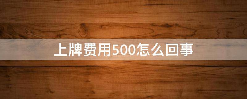 上牌费用500怎么回事（上牌费用1500怎么回事）