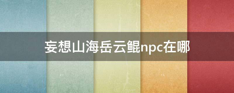 妄想山海岳云鲲npc在哪 妄想山海岳云鲲NPC在哪